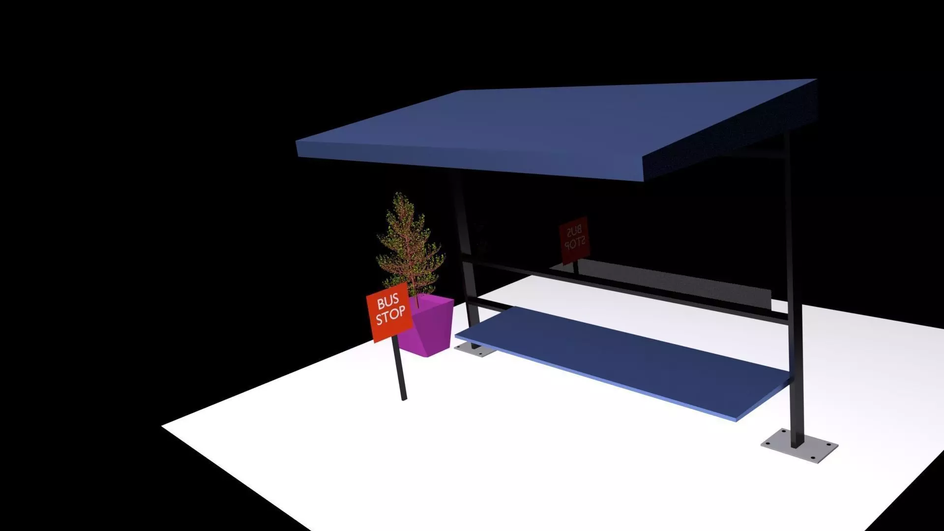 Bus stop 3D model_0