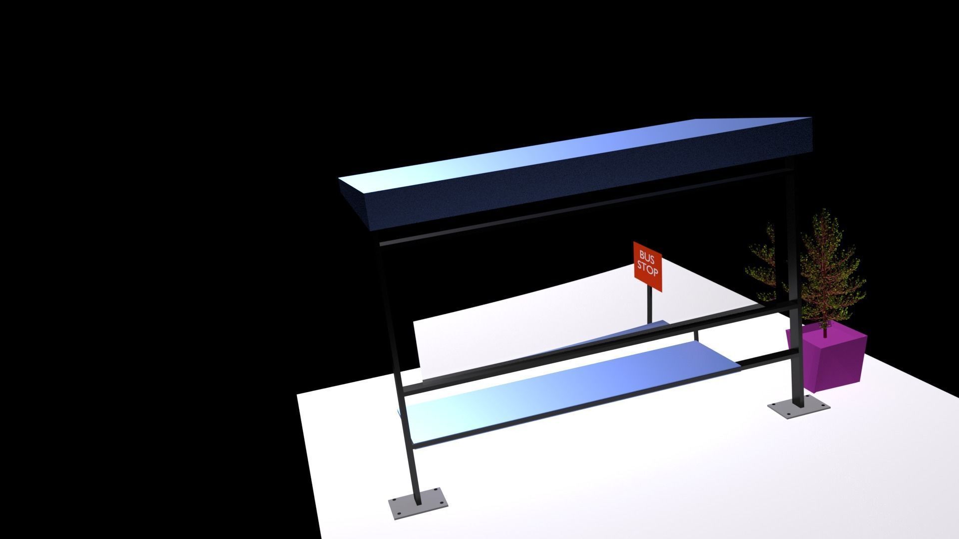 Bus stop 3D model_2