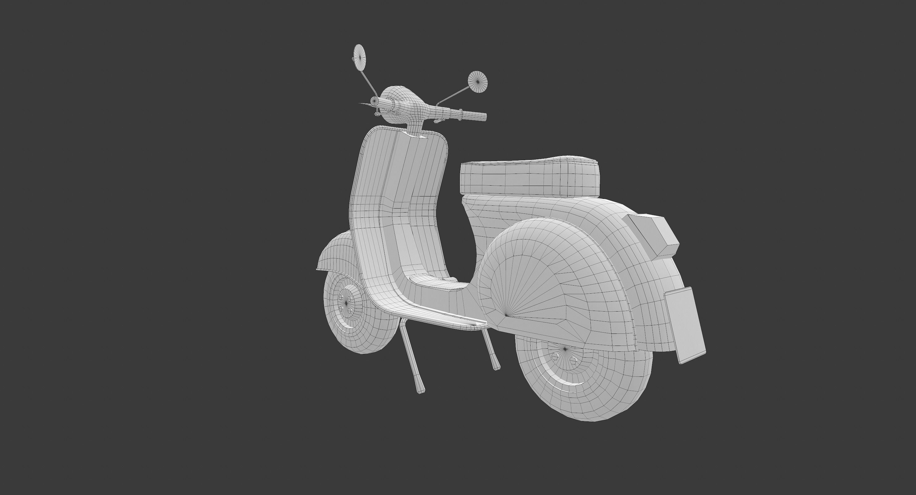 Vintage Scooter Low-poly 3D model_10