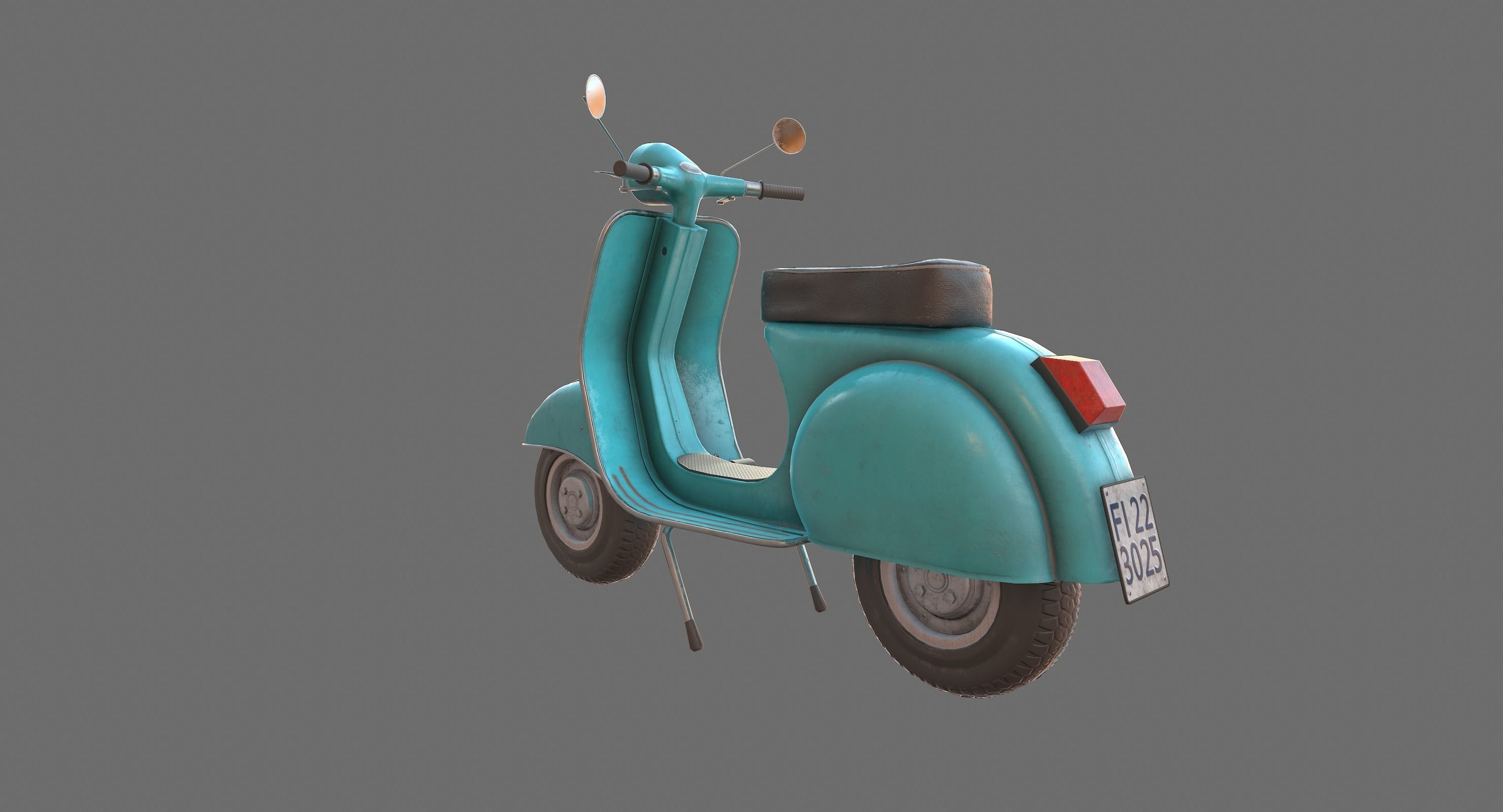 Vintage Scooter Low-poly 3D model_6