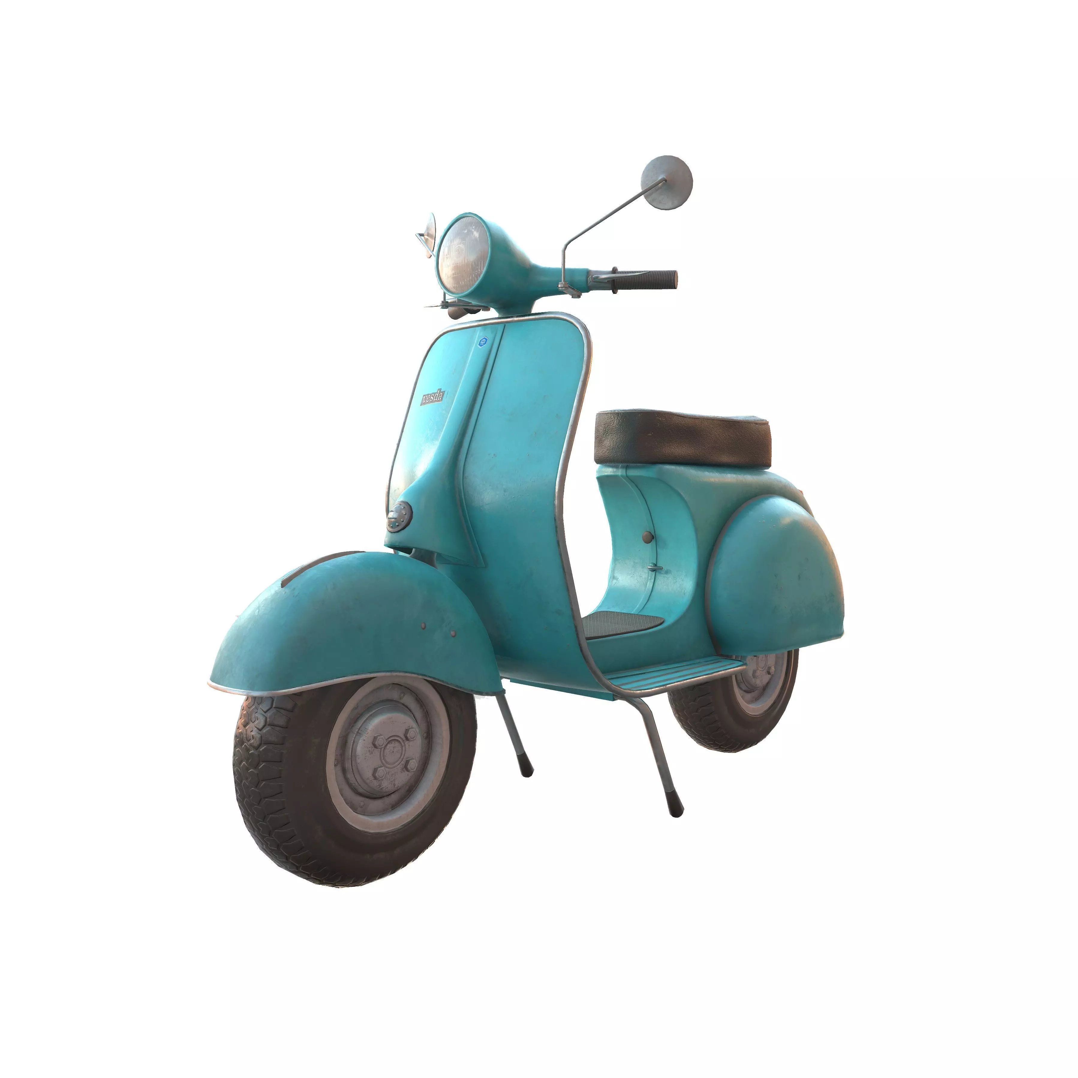 Vintage Scooter Low-poly 3D model_0