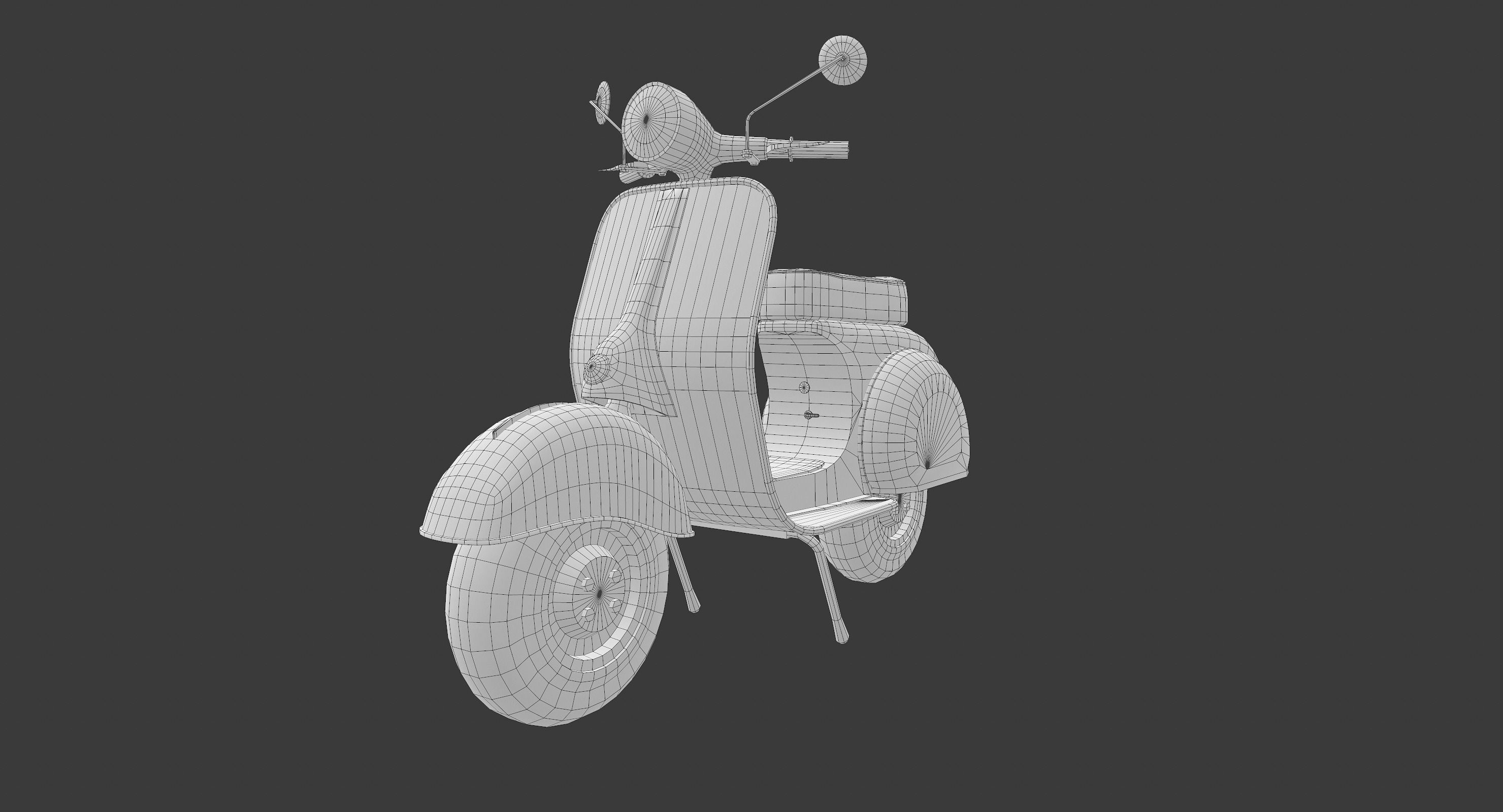 Vintage Scooter Low-poly 3D model_11