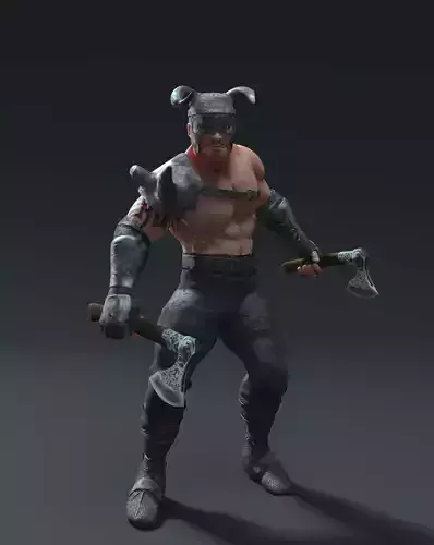 Viking with two axes