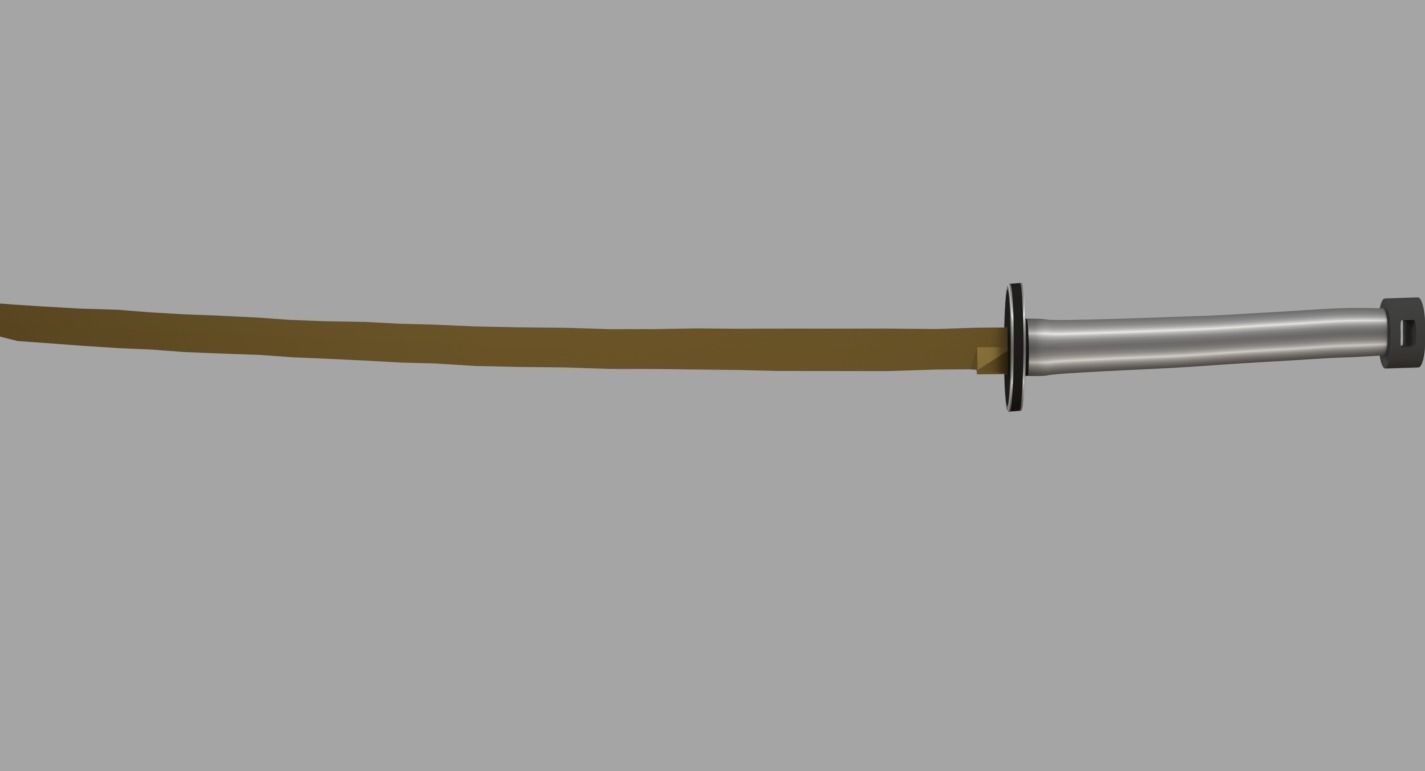 Katana samurai sword 3D model_2
