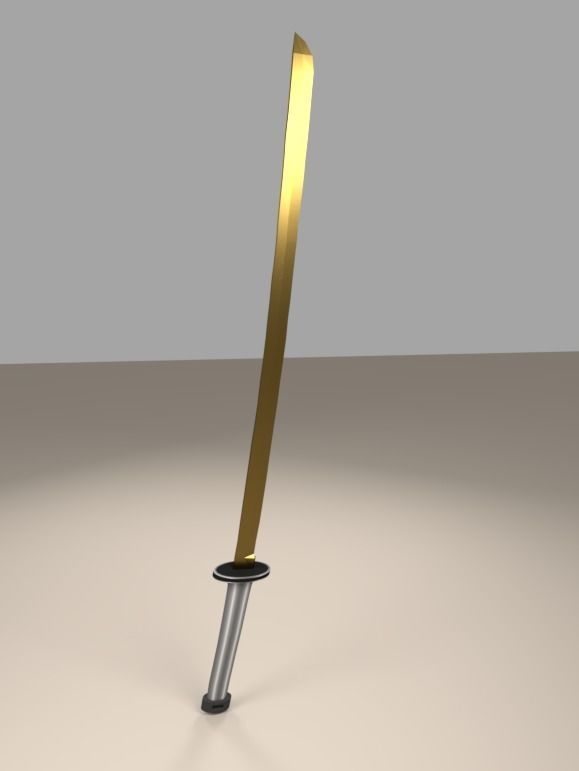Katana samurai sword 3D model_4