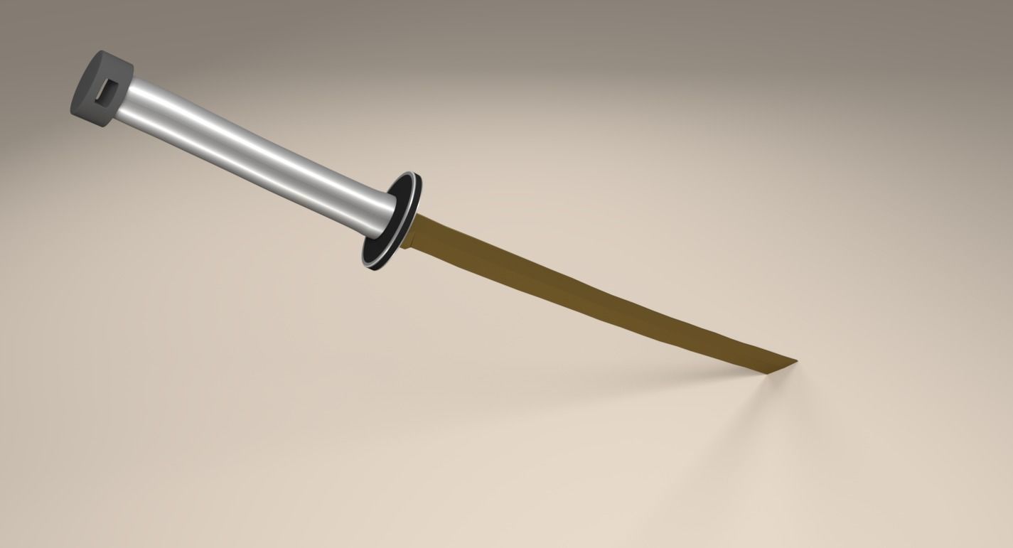 Katana samurai sword 3D model_3
