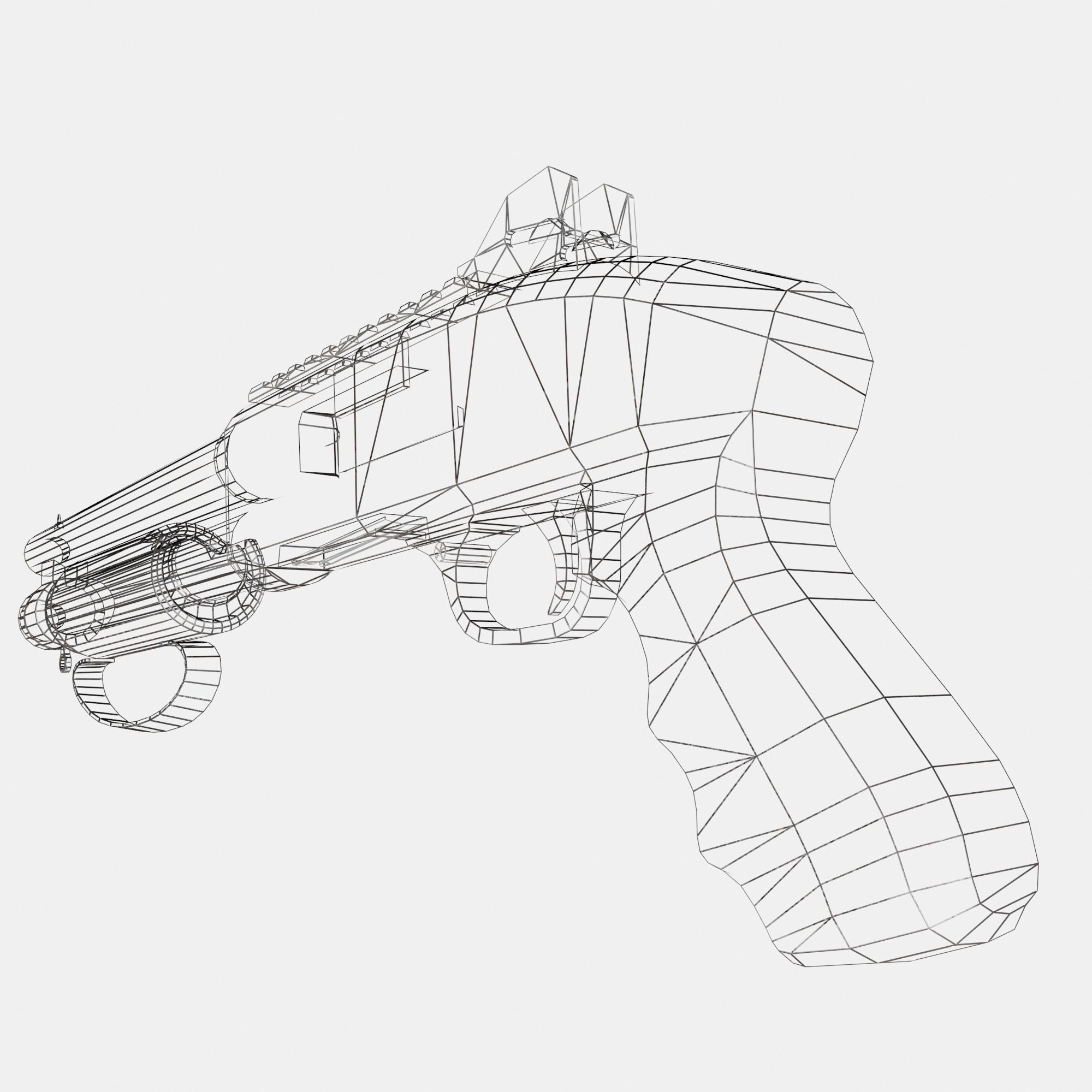 Assault Shotgun Low-poly 3D model_7
