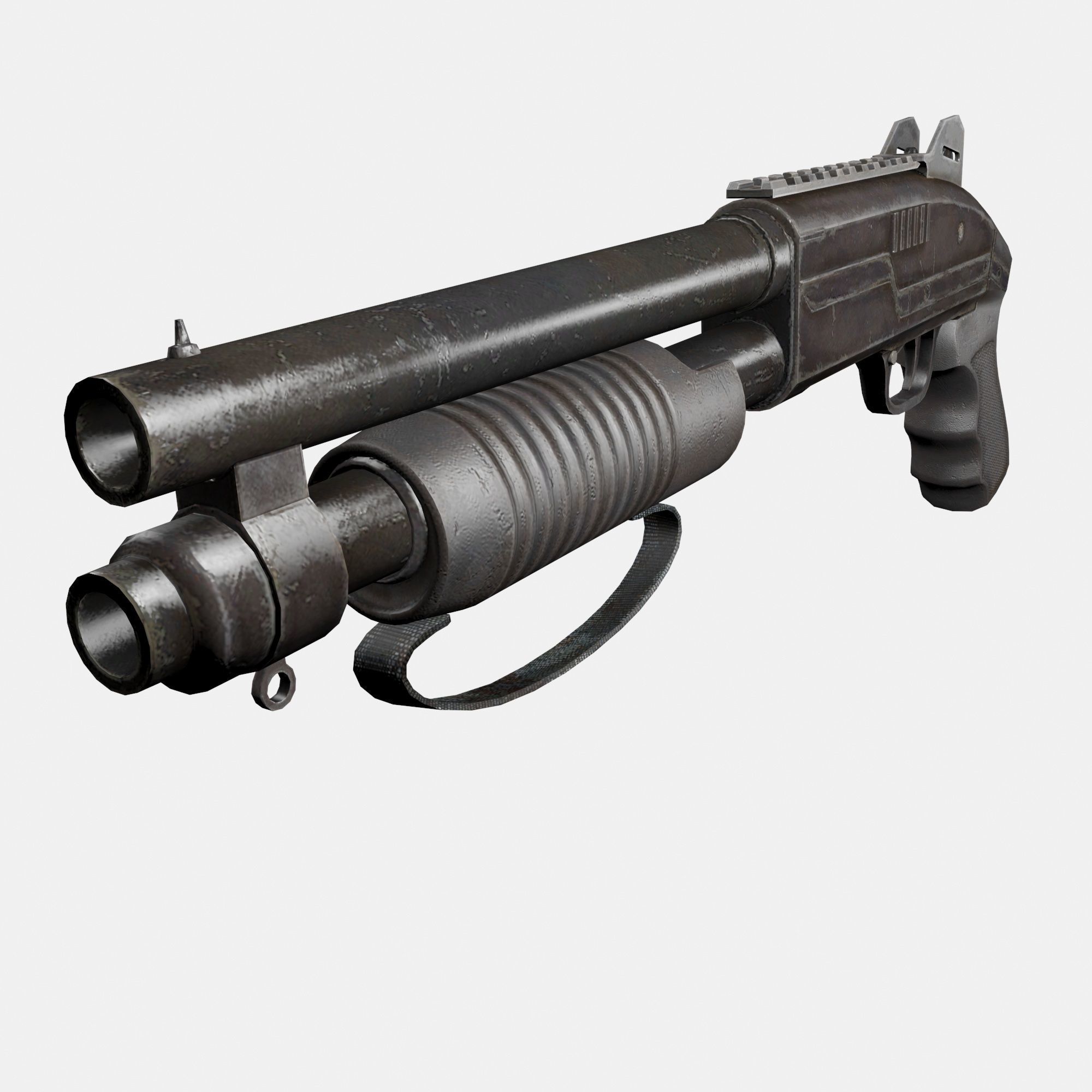 Assault Shotgun Low-poly 3D model_1