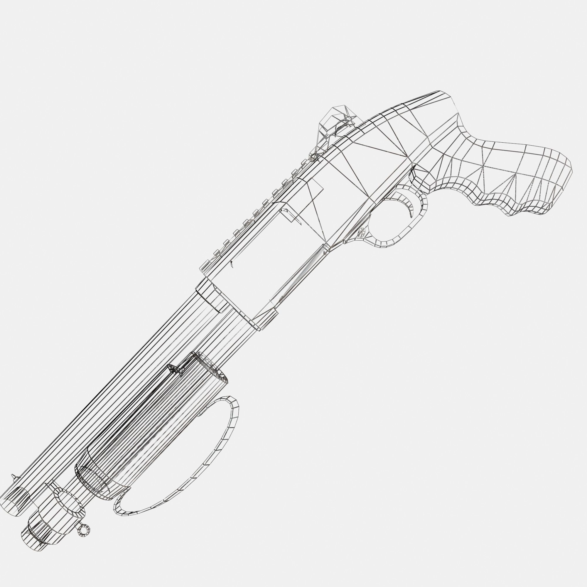 Assault Shotgun Low-poly 3D model_8