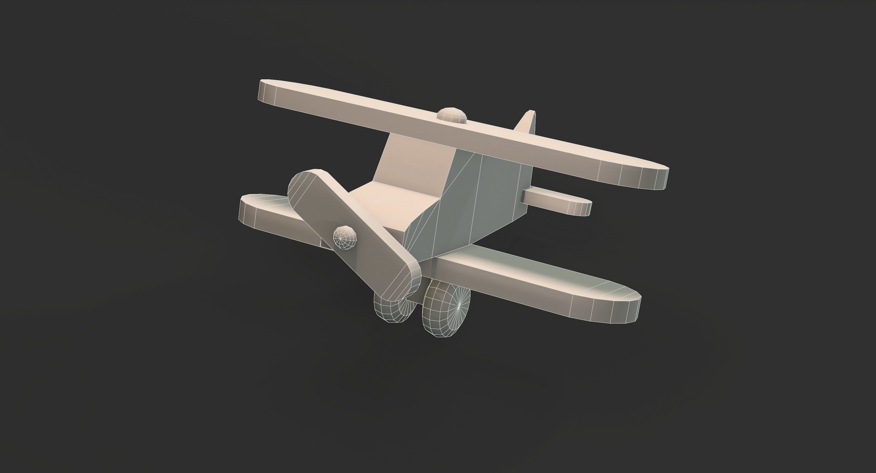Old Toy Airplane Low-poly 3D model_8