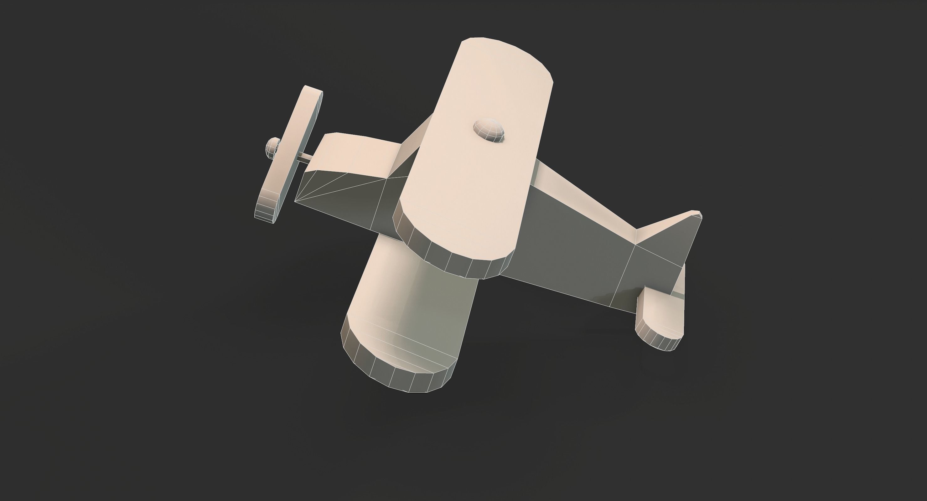 Old Toy Airplane Low-poly 3D model_7