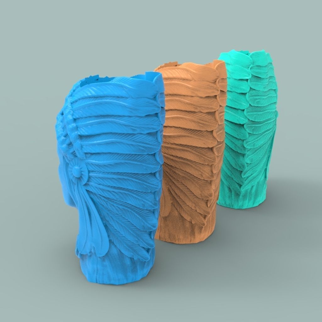 Red Indian case for clipper 3D print model_4