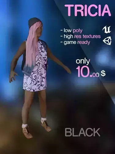 Tricia - young girl - black skin tone