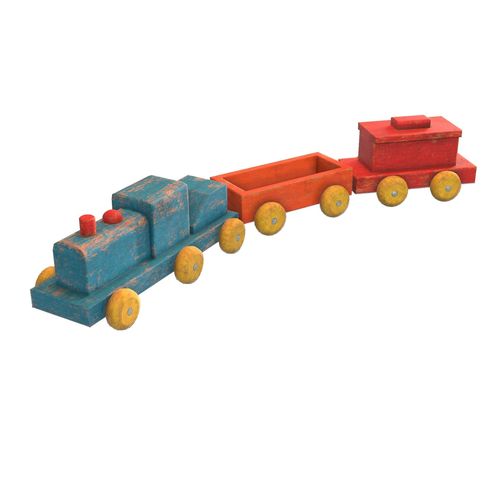 Old Toy Train Low-poly 3D model