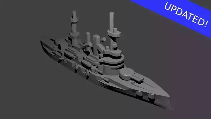 German Deutschland Class Battleship 3D print model