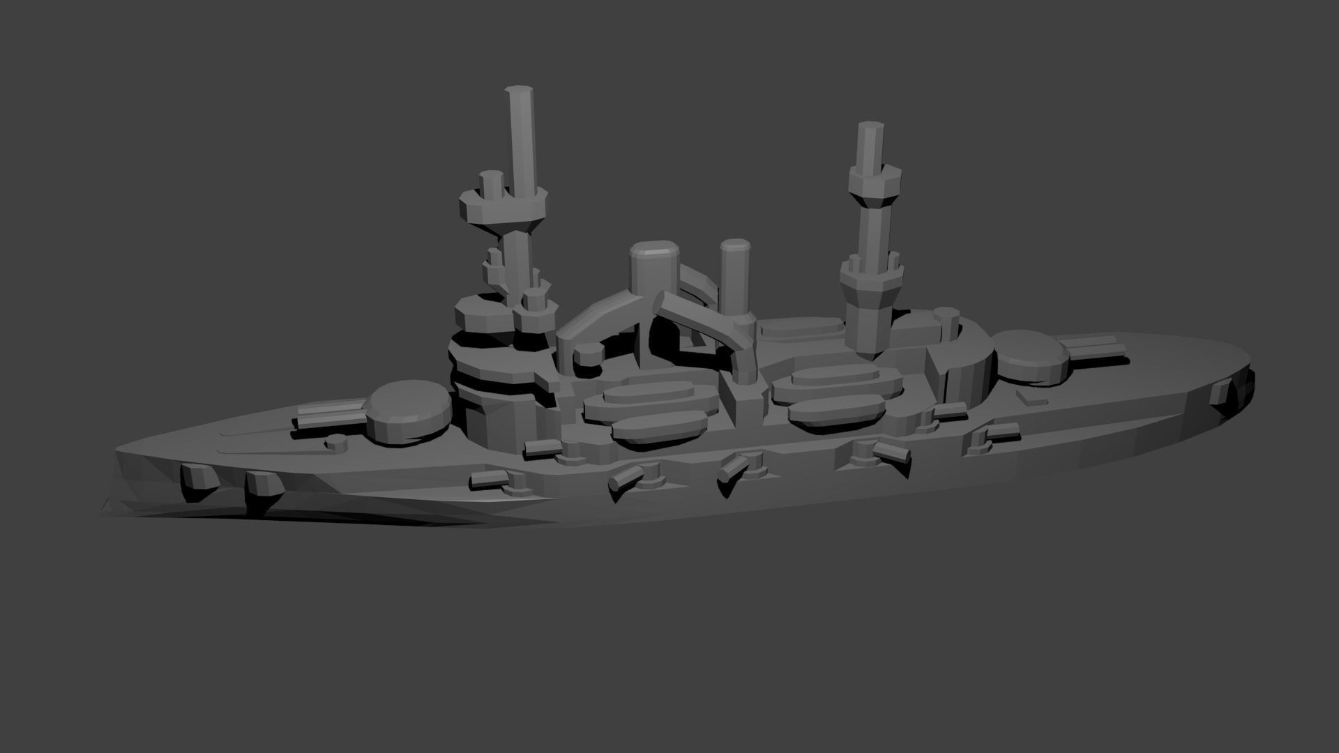 German Deutschland Class Battleship 3D print model_2