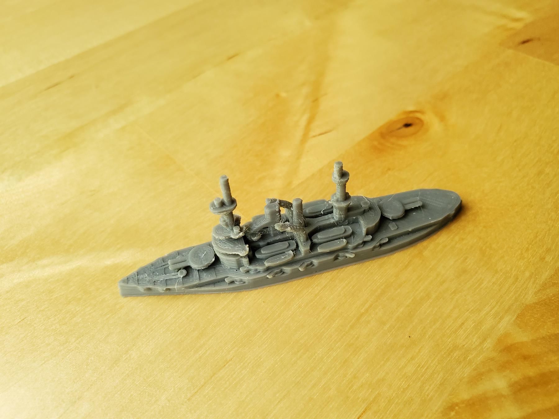 German Deutschland Class Battleship 3D print model_3