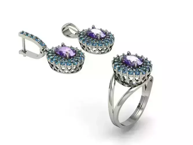  fashion set with gems  3D print model