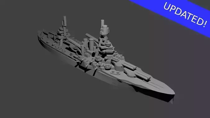 US New York Class Battleship 3D print model