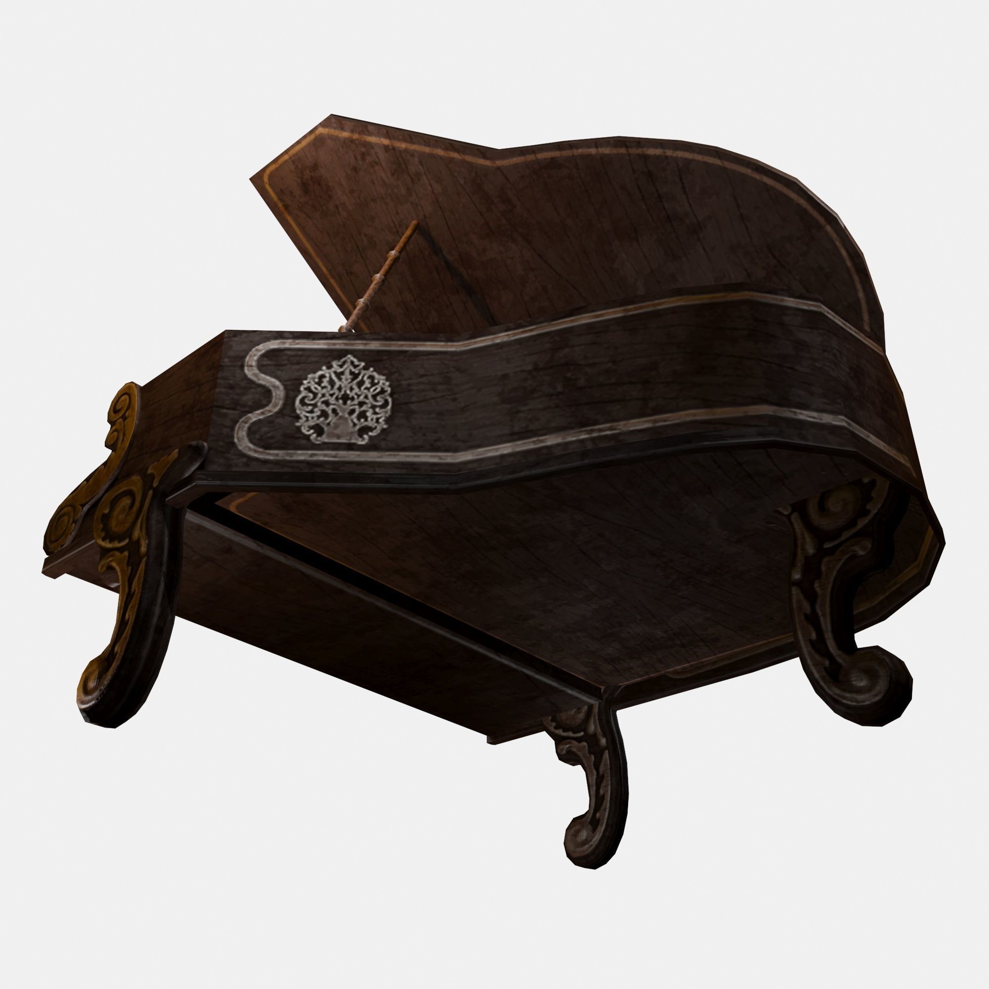 Piano grand Low-poly 3D model_4