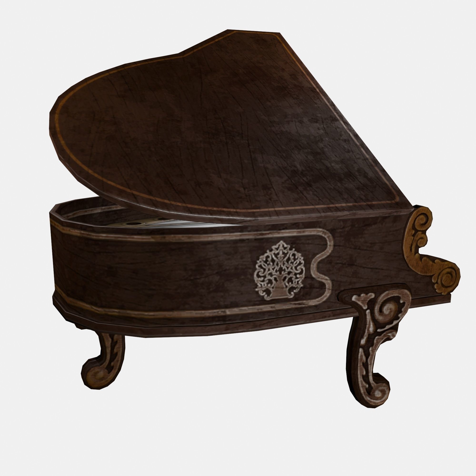 Piano grand Low-poly 3D model_7