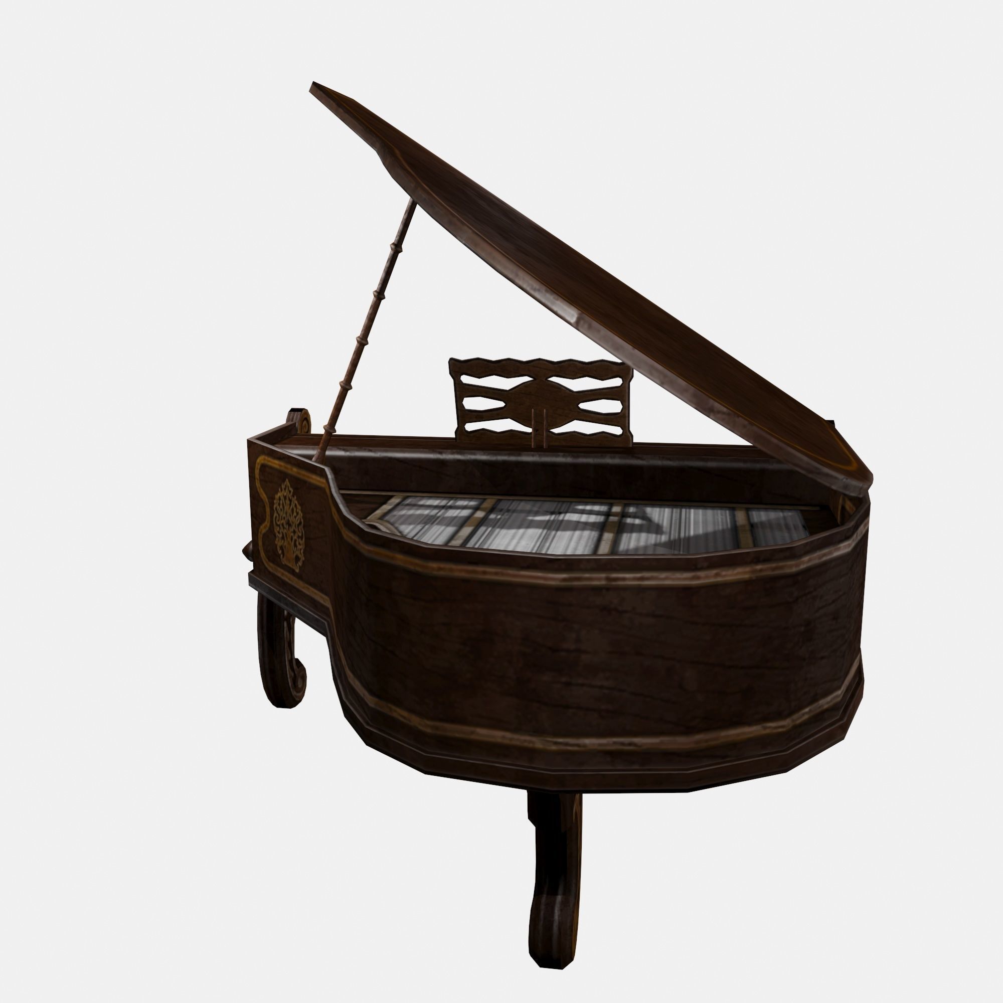 Piano grand Low-poly 3D model_8