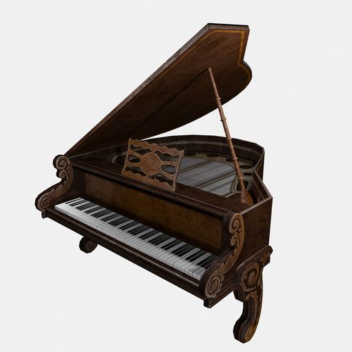 Piano grand Low-poly 3D model