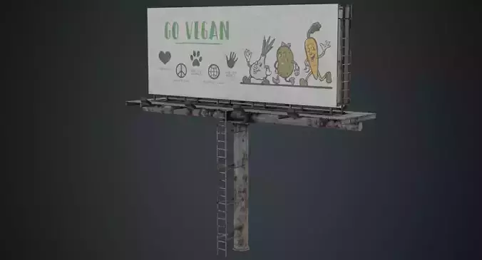 Billboard 1B Low-poly 3D model