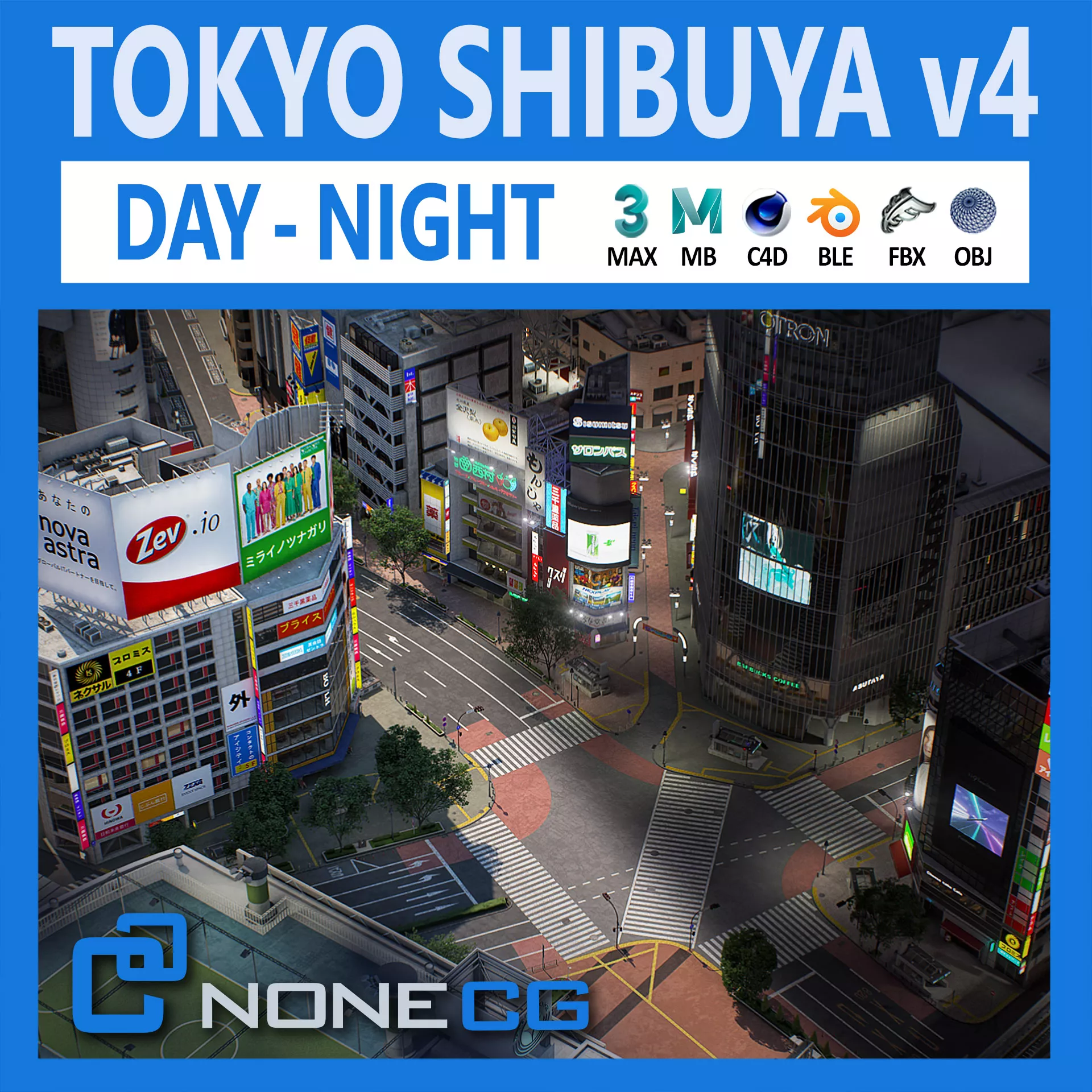 Tokyo City - Shibuya Crossing v4 3D model