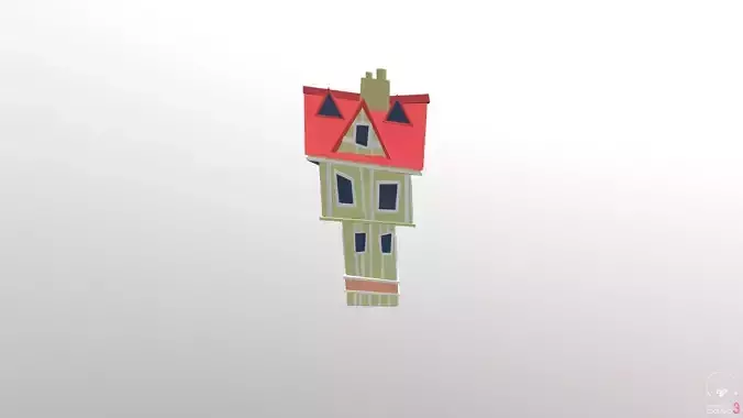 low-poly cartoon house