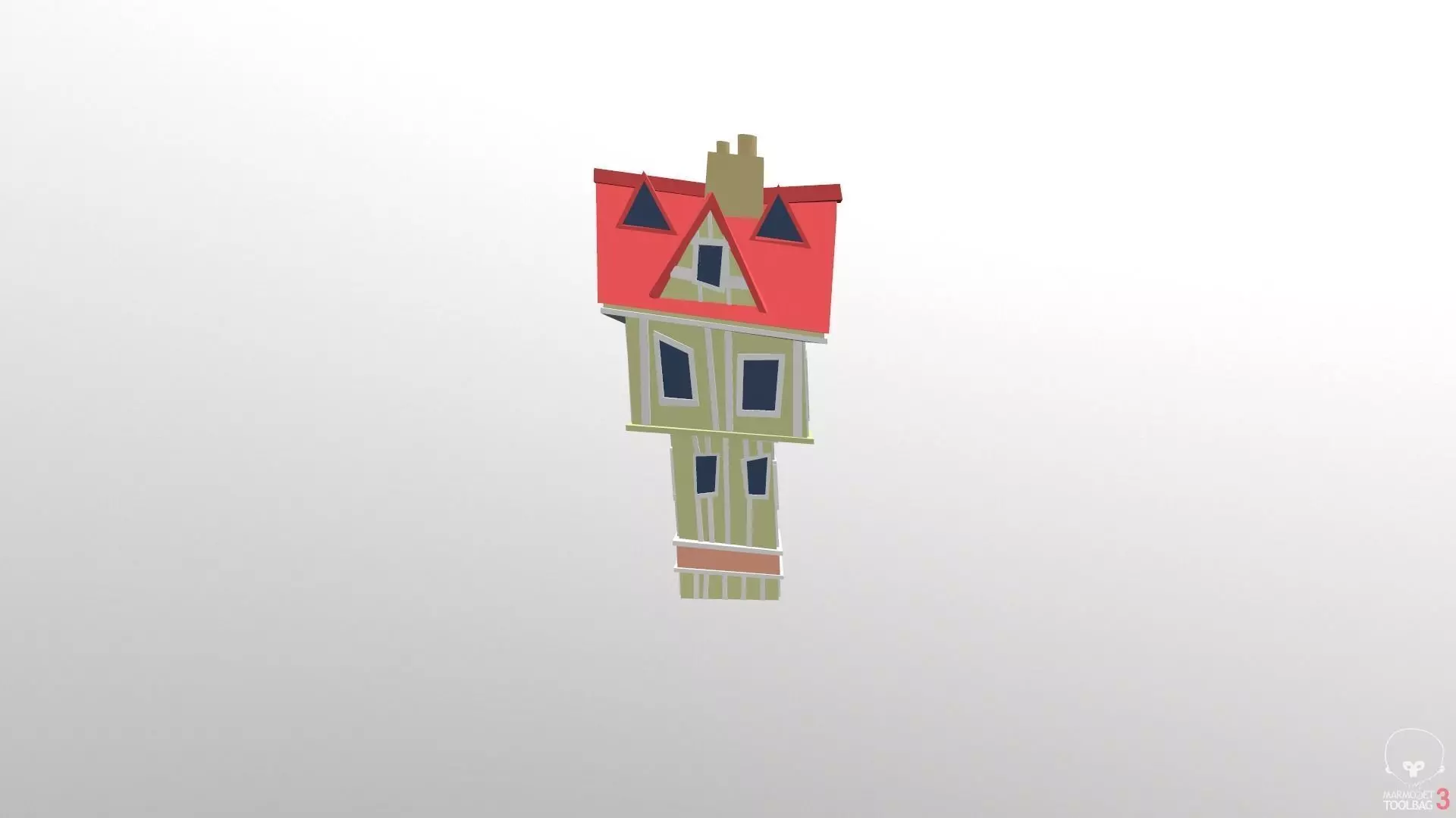 low-poly cartoon house Free low-poly 3D model