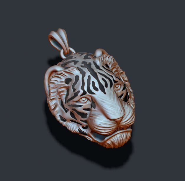 Tiger pendant 3D print model_8