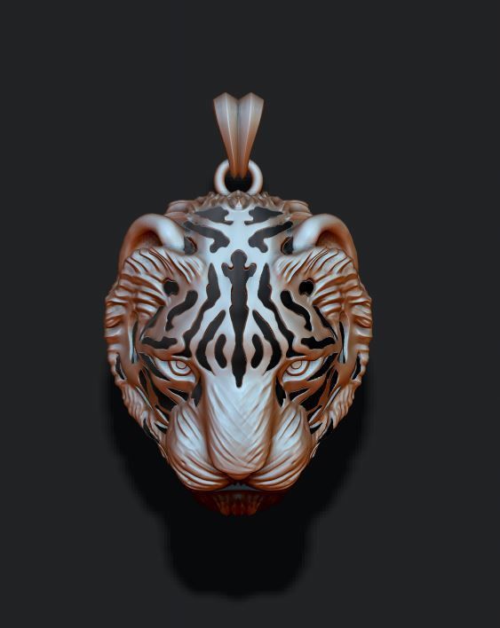 Tiger pendant 3D print model_6