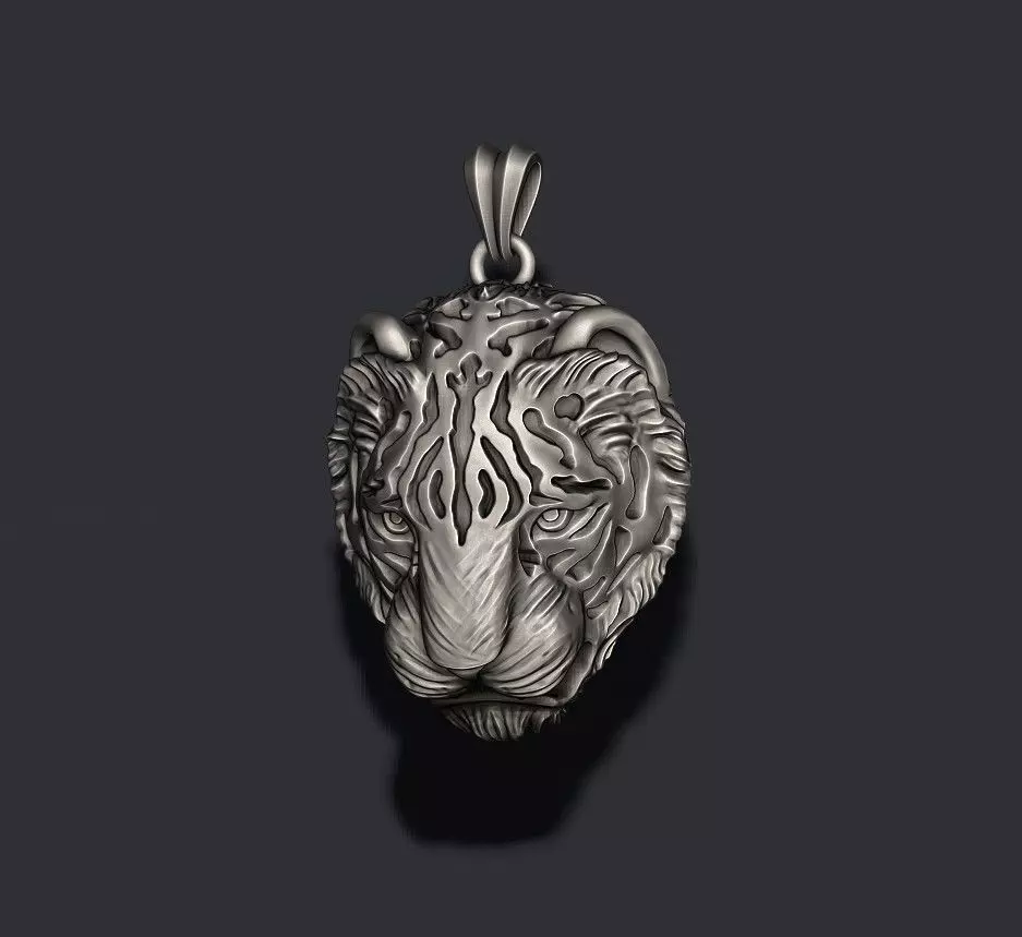 Tiger pendant 3D print model_0