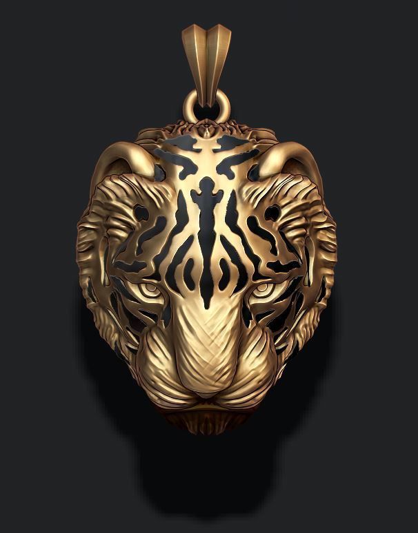 Tiger pendant 3D print model_1