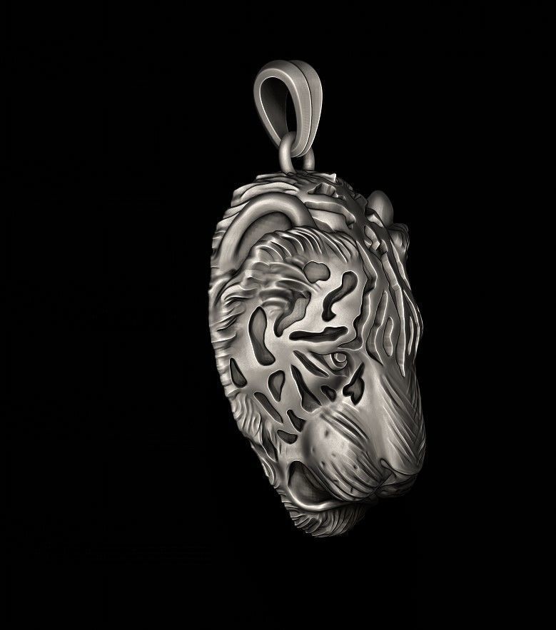 Tiger pendant 3D print model_2