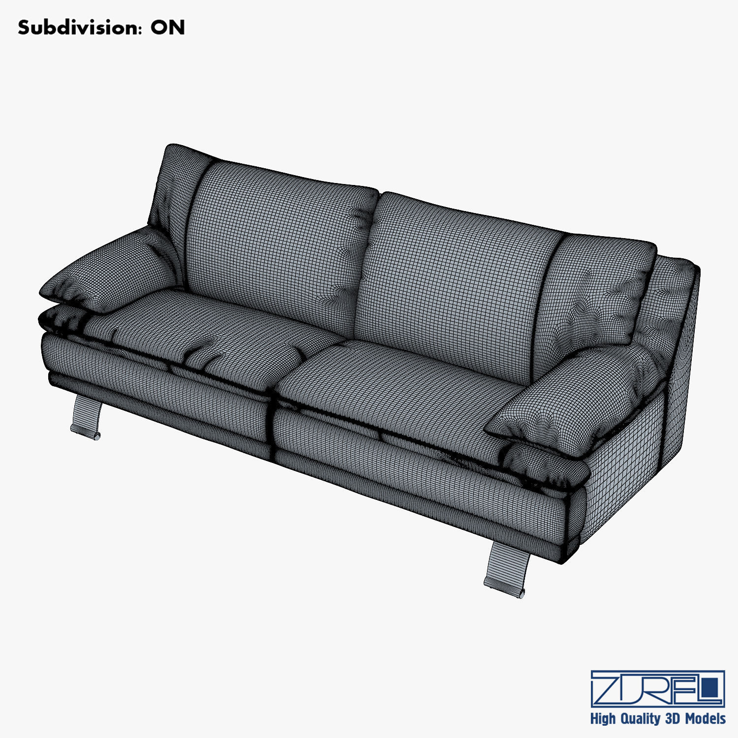 U118 sofa v 1 220cm 3D model_7