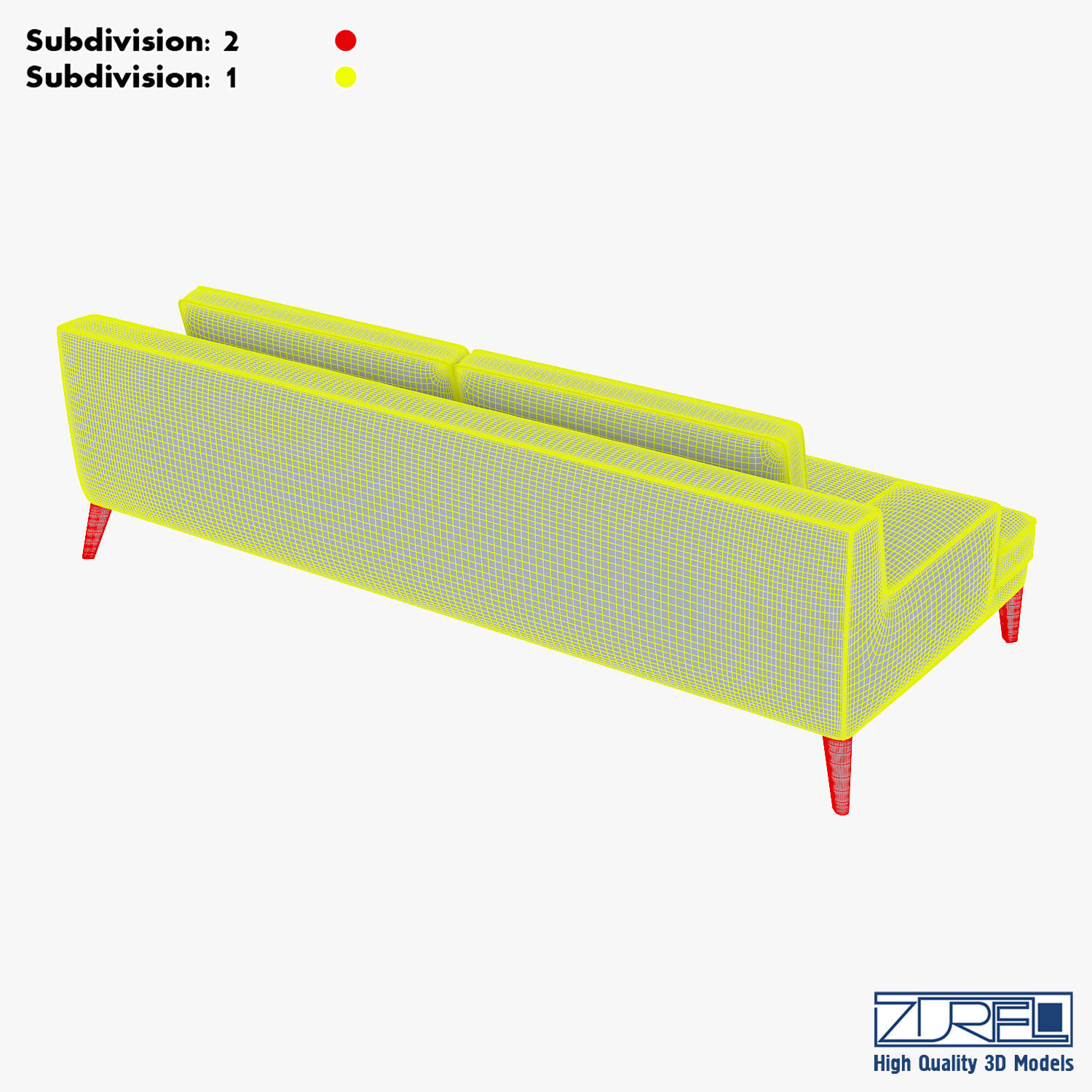 Roche Bobois Playlist Large 3 Seat Sofa 3D model_22