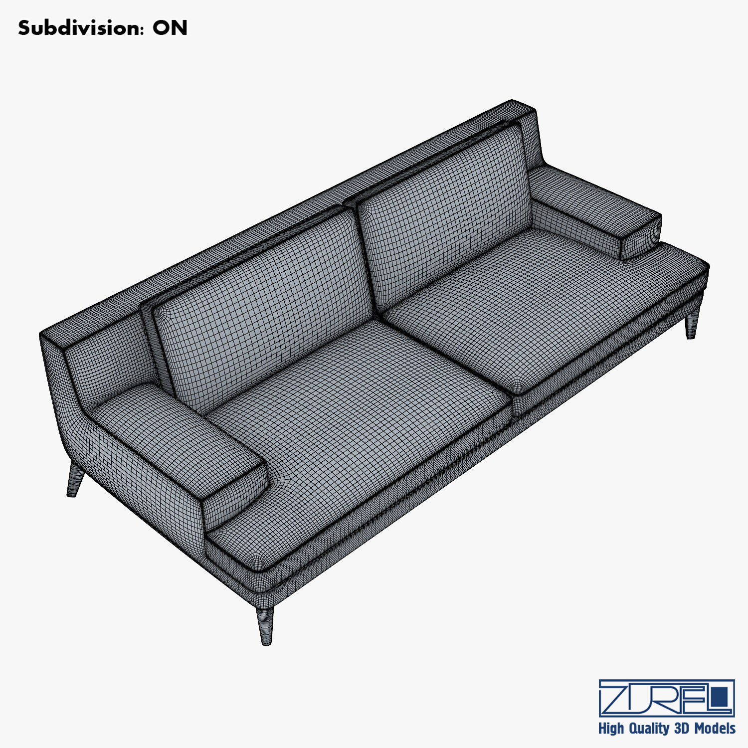 Roche Bobois Playlist Large 3 Seat Sofa 3D model_19