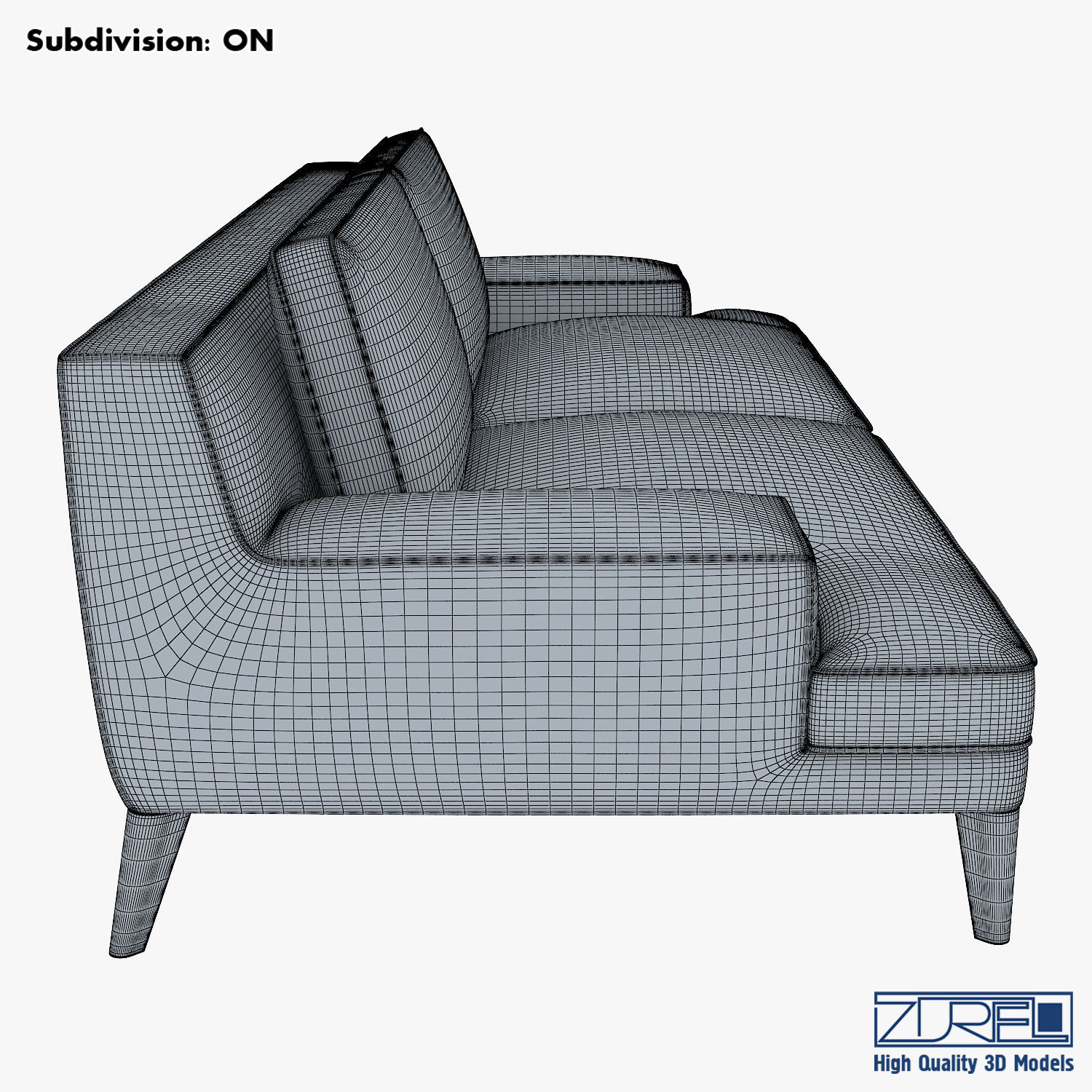 Roche Bobois Playlist Large 3 Seat Sofa 3D model_11