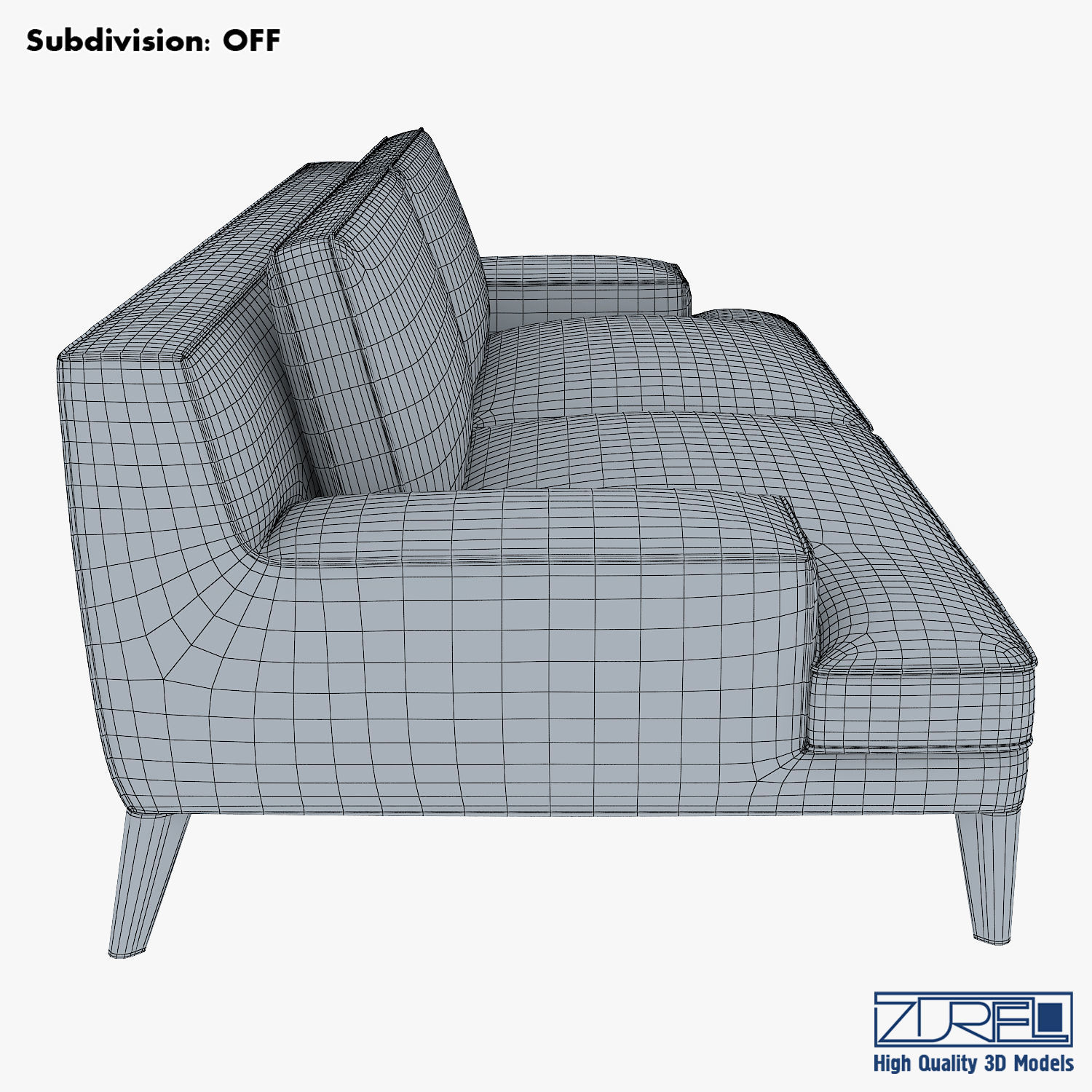 Roche Bobois Playlist Large 3 Seat Sofa 3D model_12