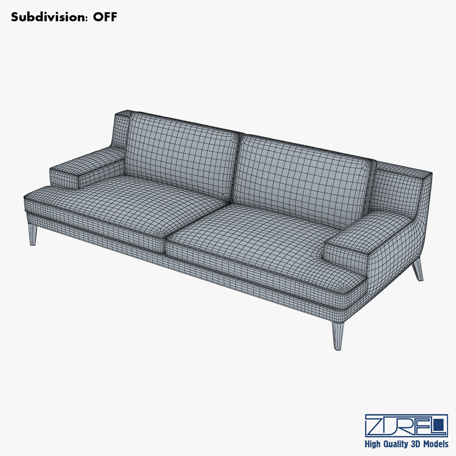 Roche Bobois Playlist Large 3 Seat Sofa 3D model_8