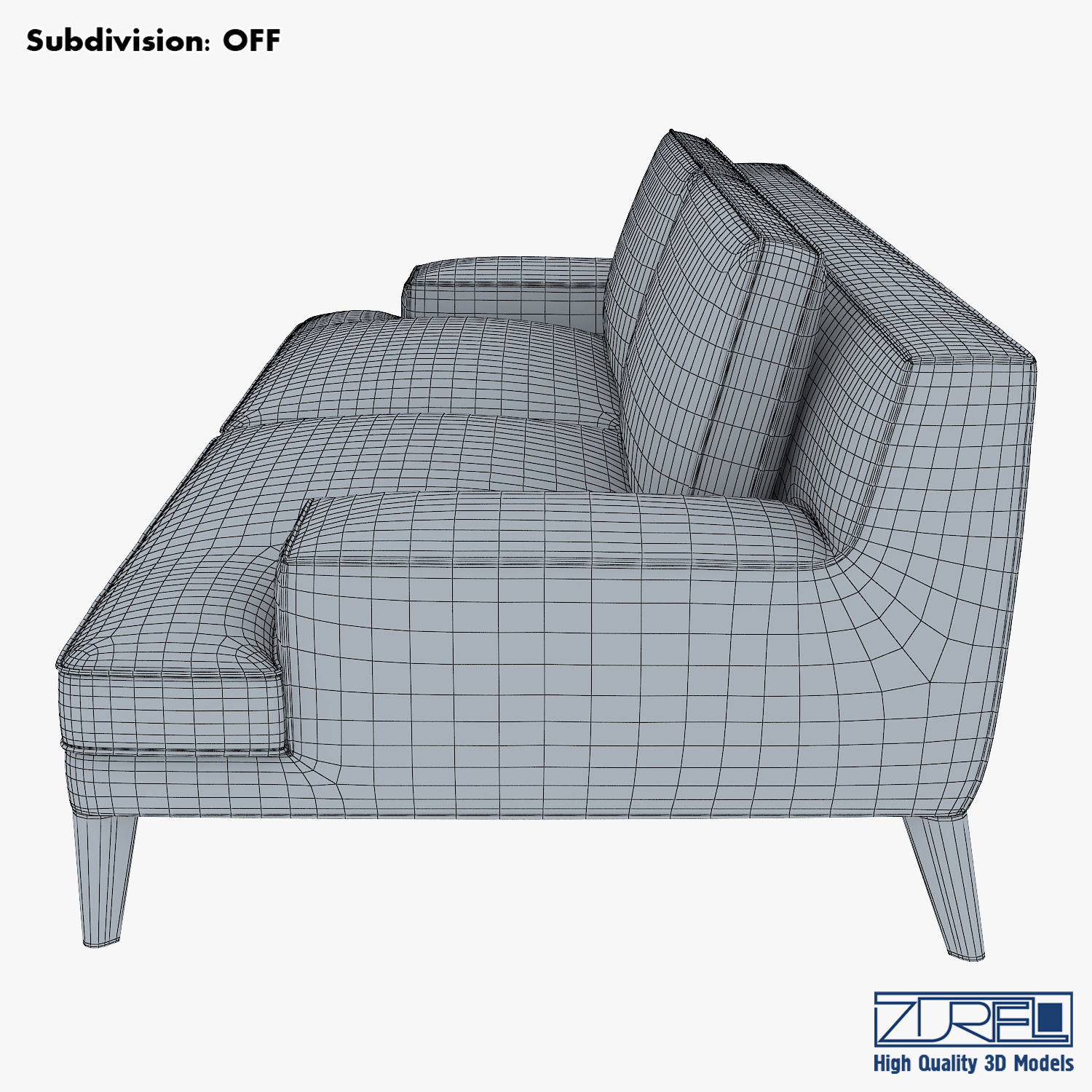 Roche Bobois Playlist Large 3 Seat Sofa 3D model_14