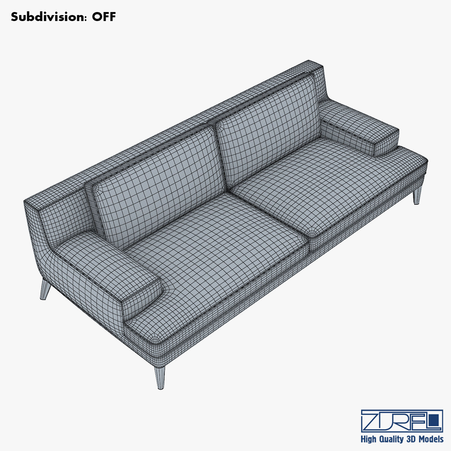 Roche Bobois Playlist Large 3 Seat Sofa 3D model_20