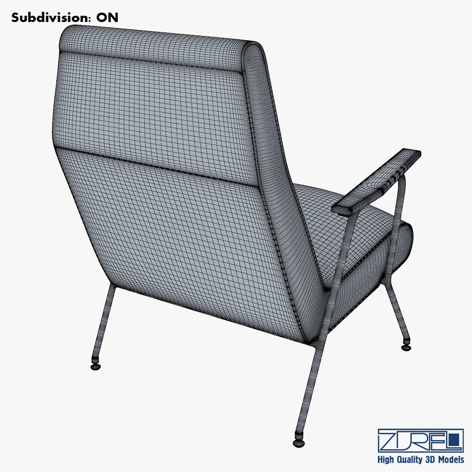 Midnight ikat chair 3D model_9