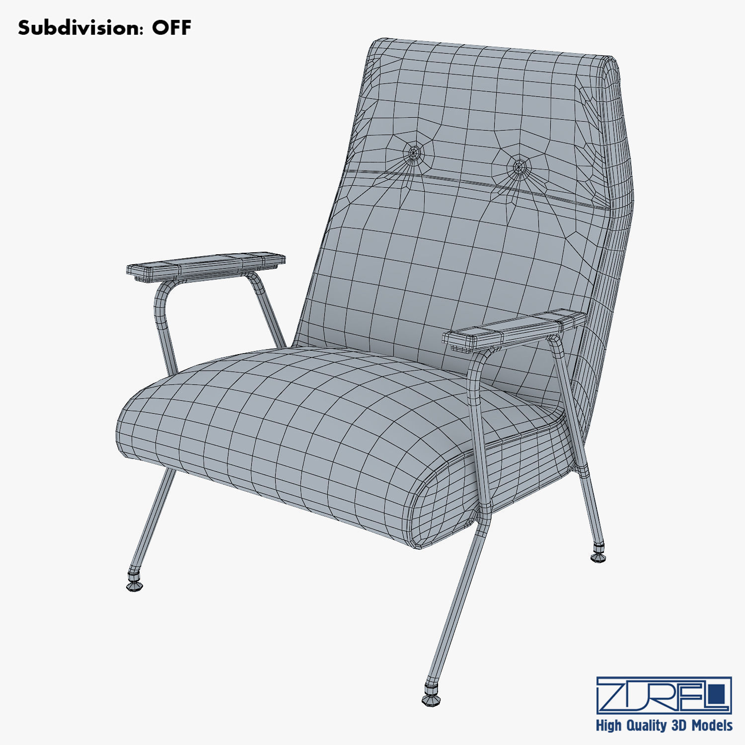 Midnight ikat chair 3D model_8