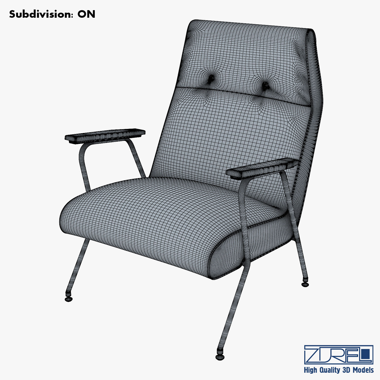 Midnight ikat chair 3D model_7