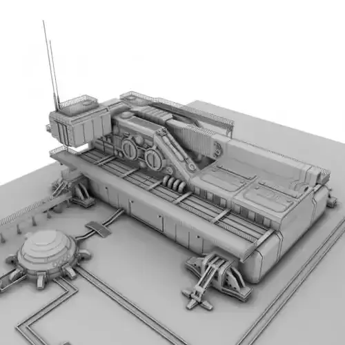 Heavy sci-fi cannon 3D model