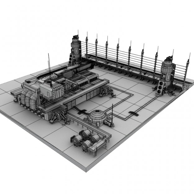 Heavy sci-fi cannon 3D model_12