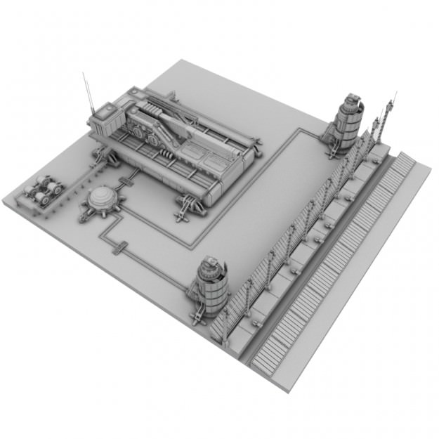 Heavy sci-fi cannon 3D model_5